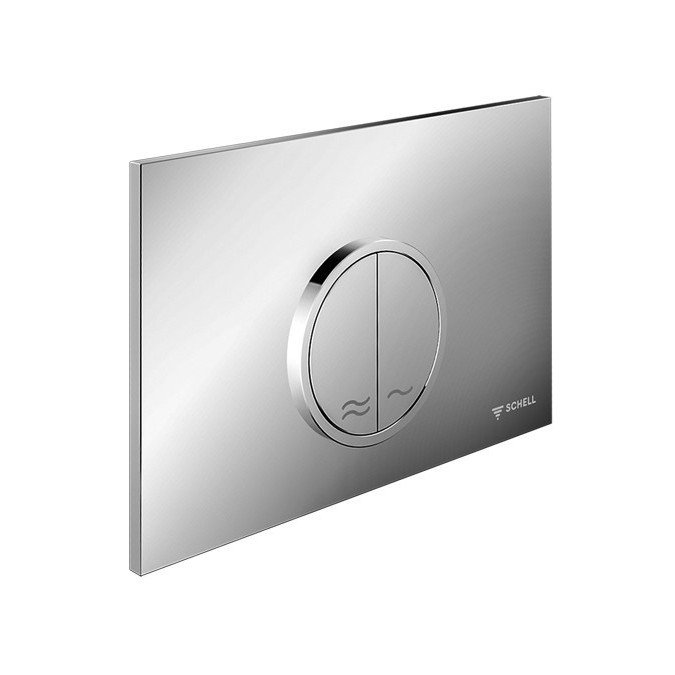 Clapeta de actionare WC SCHELL Circum cromat mat cu dubla comanda pentru rezervor incastrat