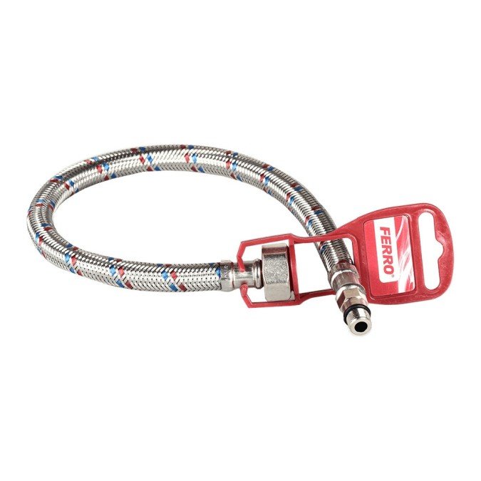 Racord flexibil apa Ferro pentru monocomanda capat scurt 1/2X-35CM