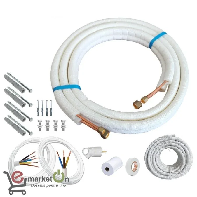 Kit complet montaj aer conditionat 9000 - 12000 BTU, teava 1/4 - 3/8 - fara suporti - 3 metri