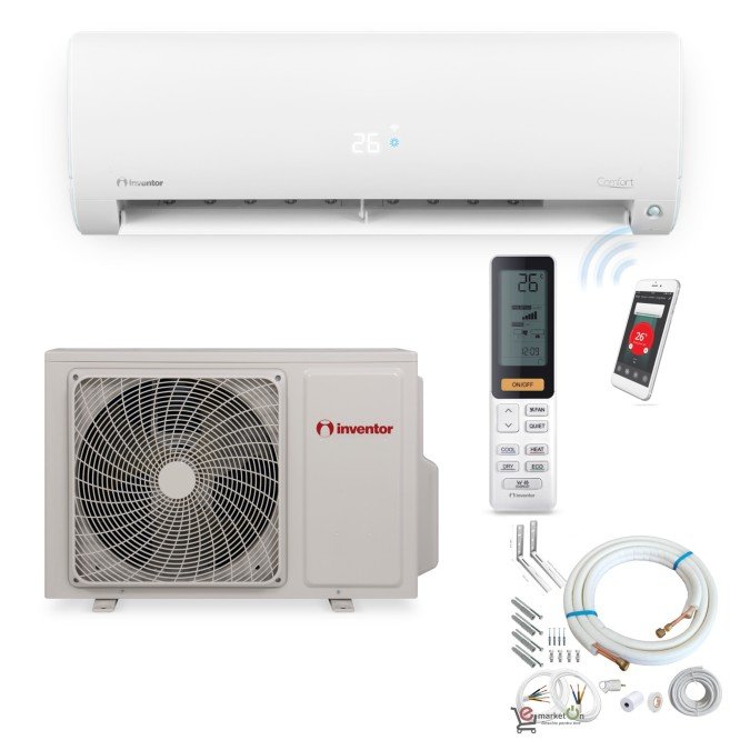 Aer conditionat Inventor Comfort 12000 BTU WIFI Clasa A+++ / A+++, kit de instalare si suporti inclus NL01276