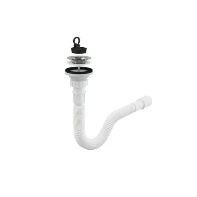 Ventil 1"1/4 cu dop si sifon flexibil, iesire Ø32-40