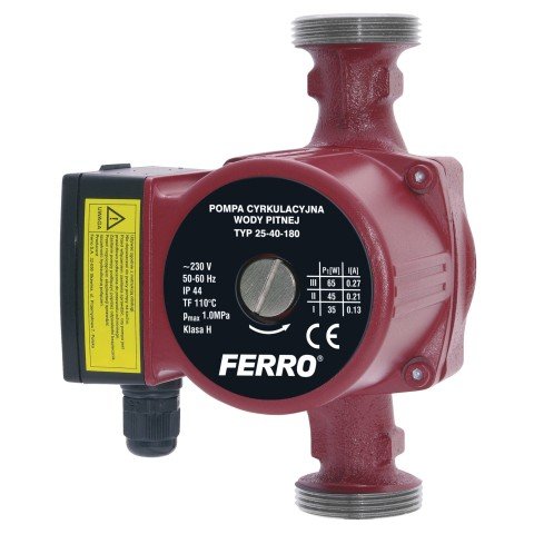 Pompa circulatie Ferro 0201W 25-40 180 pentru apa potabila