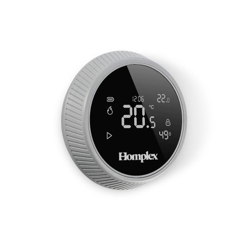 Termostat ambiental Homplex NX1, fara fir, programabil, control prin internet, gri, 5 ani garantie