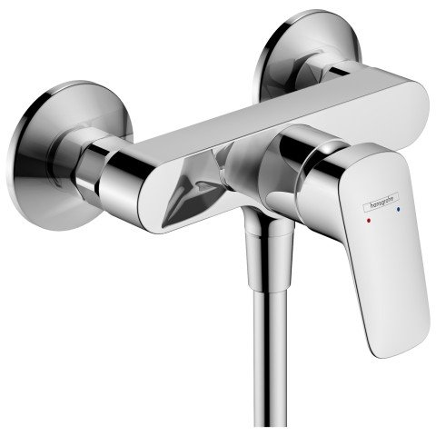 Baterie dus Hansgrohe Logis de perete crom lucios