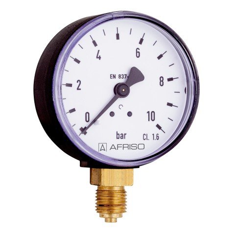 Manometru radial Afriso cu tub Bourdon RF100 plastic 0 - 16 bar