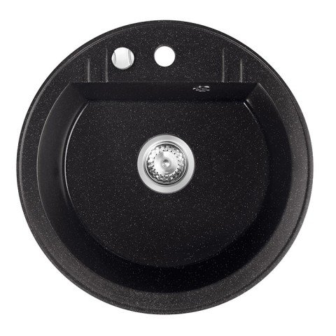 Chiuveta compozit Ferro Mezzo II rotunda 51 cm grafit lucios