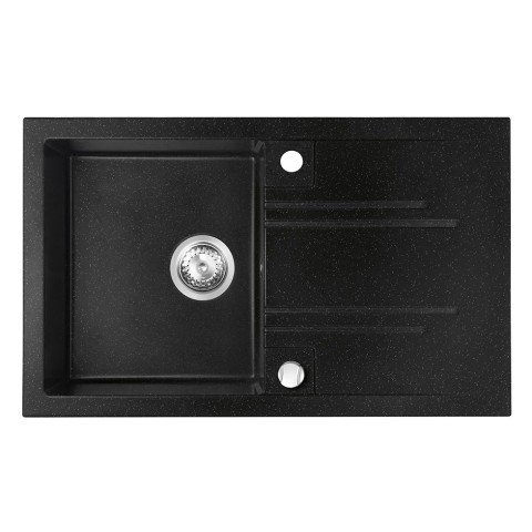 Chiuveta compozit Ferro Mezzo II reversibila 78x48 cm grafit lucios