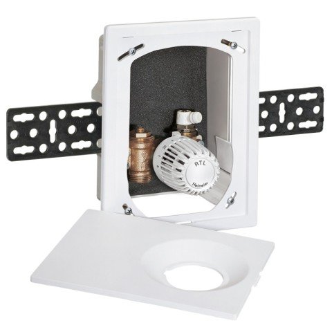Grup pompare individual Heimeier Multibox RTL 9304-00.800, alb, pentru incalzire in pardoseala cu agent termic, PN 10