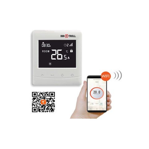 Termostat electronic programabil INNOTROLL HT WIFI cu fir, alb, montaj in doza