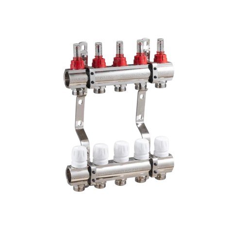 Distribuitor incalzire pardoseala din inox cu debitmetre 2 circuite 1