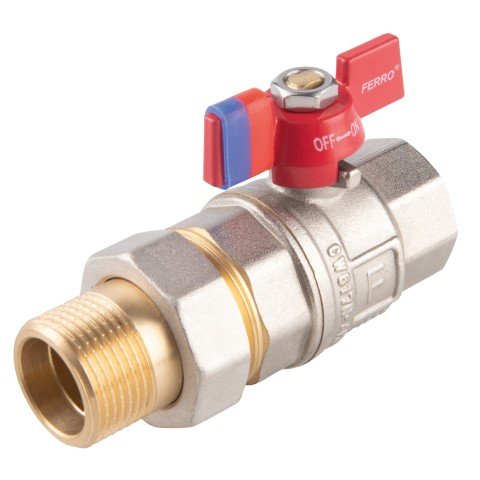 Robinet apa cu bila Ferro F-Power G3/4 cu racord olandez KFPS2