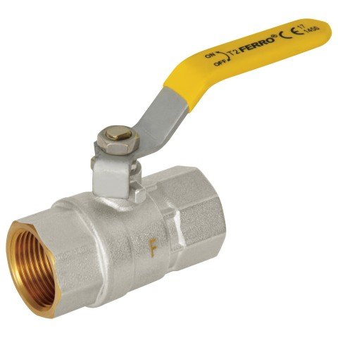 Robinet gaz cu bila Ferro KGS 3/4 interior-interior cu maneta