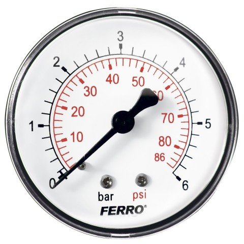 Manometru axial Ferro M6306A, 63 mm, 1/4", 0-6 bar