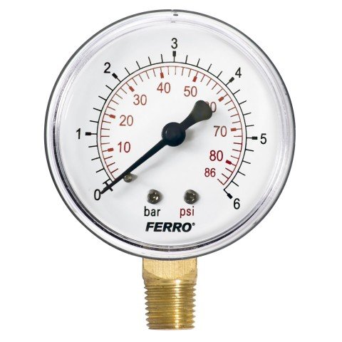 Manometru radial Ferro M6306R, 63 mm, 1/4", 0-6 bar
