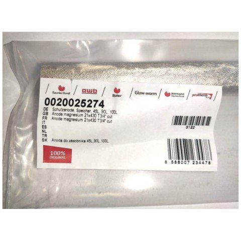 Anod magneziu centrală termică Protherm Urs KLZ 13-14, KLZ 15 KLZ 21X430 T3/4