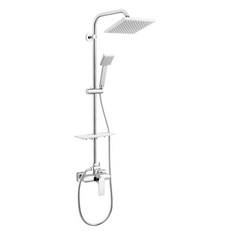 Coloana de dus Ferro Algeo Square cu baterie si para patrata