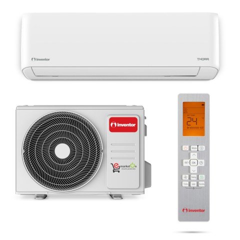Aer conditionat Inventor Nordic Thora 9000 BTU WIFI Clasa A+++ / A+++, incalzire la -35°C, senzor de miscare, functia Breeze Away NL03175