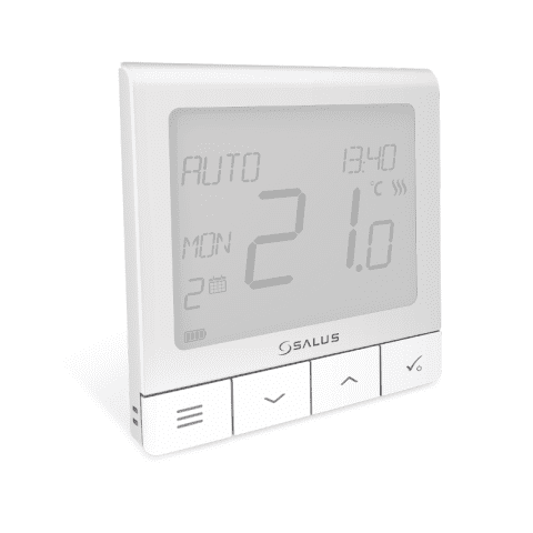 Termostat ambient Salus Quantum SQ610 cu fir, compatibil cu sistemul IT600 smart Home - alb, montaj in doza, 5 ani garantie