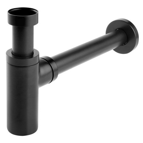 Sifon lavoar Ferro S282-BL, rotund, negru, 32 mm x 1 1/4”