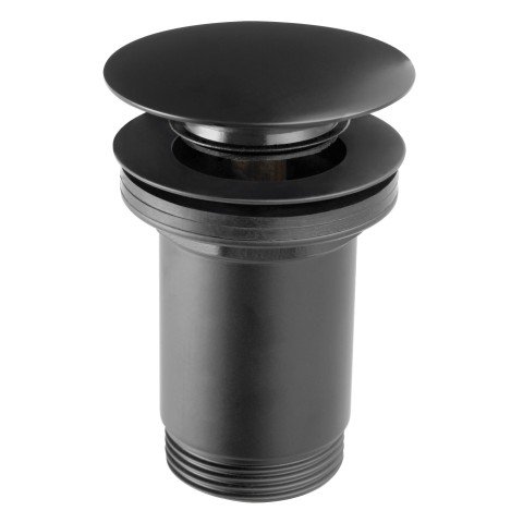 Ventil lavoar Ferro S285-BL-B, click clack, alama, negru, diametru 1 1/4