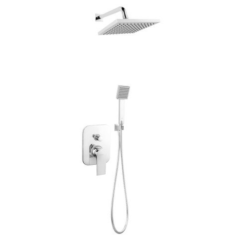 Sistem de dus incastrat Ferro Square crom cu cap dus fix si para dus mobila