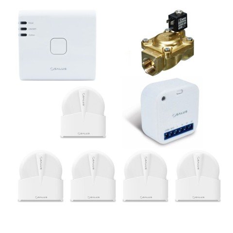 Sistem Smart Home anti-inundatie Salus, 5 zone monitorizate, control prin internet, 5 ani garantie