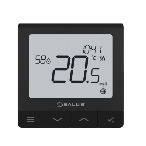 Termostat ambient Salus Quantum SQ610BRF fara fir, compatibil cu sistemul IT600 smart Home - negru, 5 ani garantie