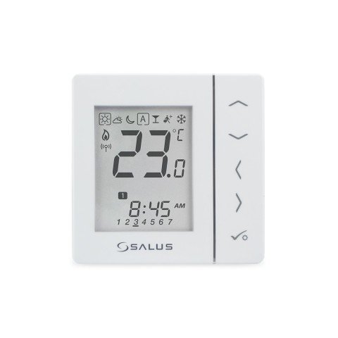 Termostat ambient Salus VS10WRF fara fir, programabil, montaj in doza, 5 ani garantie