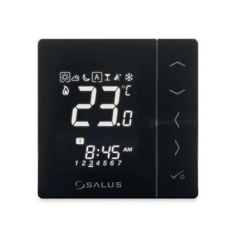 Termostat ambient Salus VS30B cu fir, programabil, montaj in doza, 5 ani garantie