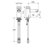 Baterie lavoar cu temporizare si mixer SCHELL PETIT SC-M