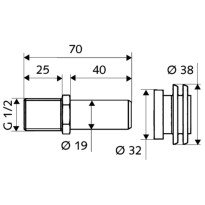 Robinet coltar 1/2 - 3/4 Schell pentru spatii inguste