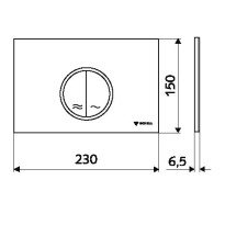 Clapeta de actionare WC SCHELL Circum cromat mat cu dubla comanda pentru rezervor incastrat