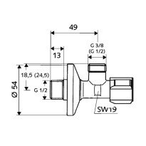 Robinet coltar 1/2 - 3/8 Schell cu filtru fara racord