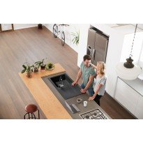 Chiuveta compozit Ferro Mezzo II reversibila 78x48 cm grafit