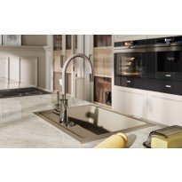 Chiuveta compozit Ferro Mezzo II granit 58x48 cm bej nisip