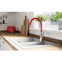 Chiuveta compozit Ferro Mezzo II granit 79x48 cm cu doua cuve reversibila bej nisip