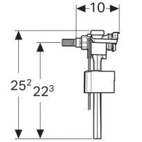 Robinet flotor pentru rezervor wc, Geberit 136.710.00.3, tip 333, alimentare laterala, fara senzor