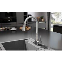 Chiuveta compozit Ferro Mezzo II granit 58x48 cm gri