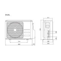 Unitate exterioara aer conditionat multisplit Ariston Prios Dual C 50 XD0-O 18000 BTU, suporta 2 unitati interioare, 3 ani garantie