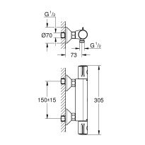Baterie de duș cu termostat Grohe Grohtherm 800 1/2 