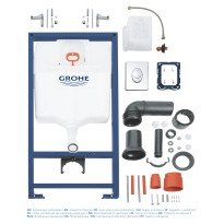 Rezervor cu cadru incastrat pentru WC Grohe Rapid SL 3 in 1, sistem de prindere inclus + clapeta Skate Air, alba