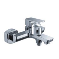 Baterie cada sau dus Gehler Quadrat cromat 6292592C cu accesorii (para de dus mobila, furtun flexibil, agatatoare de dus)