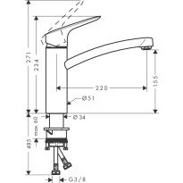 Baterie bucatarie Hansgrohe Logis 160 crom lucios