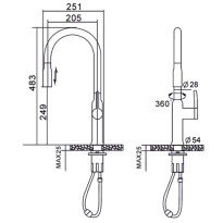 Baterie bucatarie cu cap extractabil Gehler Runde 7416196C
