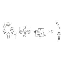 Baterie dus sau cada Roca Victoria cu accesorii (para de dus mobila, furtun flexibil, agatatoare de dus) A5A0125C02