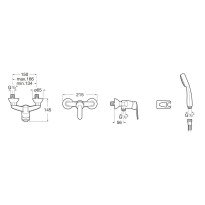 Baterie dus Roca Victoria cu accesorii (para de dus mobila, furtun flexibil, agatatoare de dus) A5A2025C02