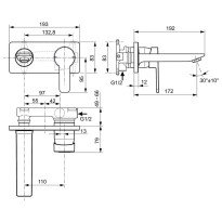 Baterie ingropata pentru lavoar Ideal Standard Gio A6107AA