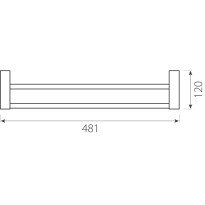Suport prosop baie dublu Ferro Audrey 450 mm crom