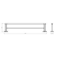 Suport prosop baie dublu Ferro Greta 600 mm negru