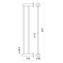 Suport prosop baie dublu Ferro Smile 600 mm crom